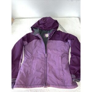 LANDS END Purple Jacket  Grow-A-Longs Coat Girls  Med 10-12 Hooded Lined
